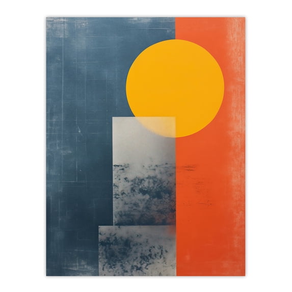 Mustard On Steel Abstract Textured Style Large Wall Art Poster Print Thick Paper 18X24 Inch