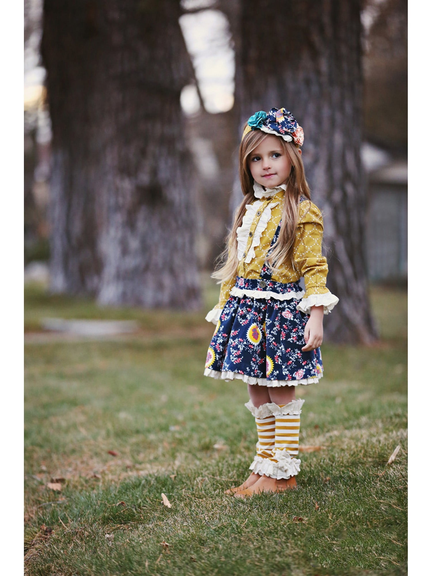 Girls top mustard outfit