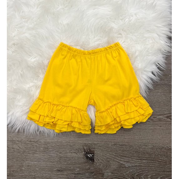 Mustard Ruffle Shorts