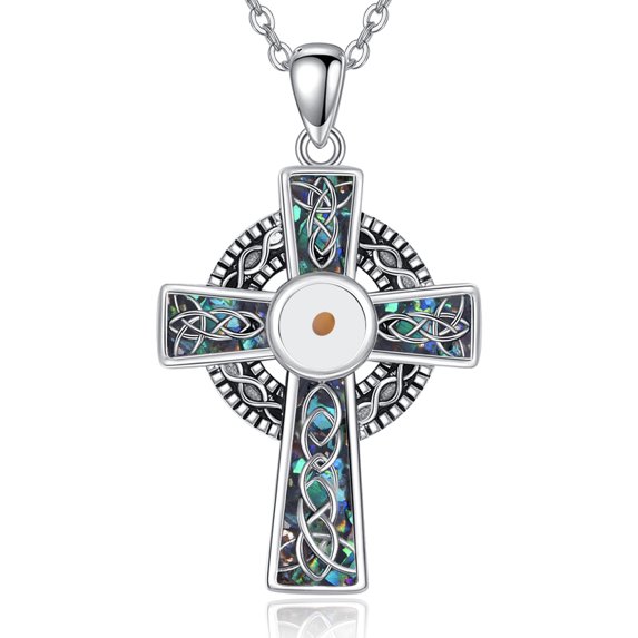 Mustard Seed Cross Necklace Sterling Silver Celtic Cross Pendant Faith ...