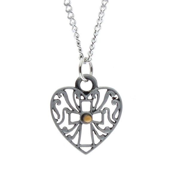 Mustard Seed Filigree Heart Pendant
