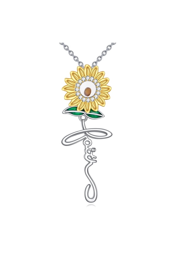 Mustard Seed Necklace for Women 925 Sterling Silver Faith Pendant Sunflower Jewelry Birthday Gift for Lady