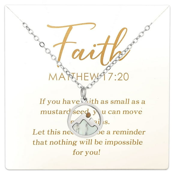 Mustard Seed Necklace for Women Christian Gifts Move Mountains Shell Necklaces Mothers Valentines Day Gifts Faith Jewelry LJQ