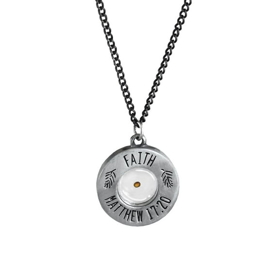 Faith as as Mustard Seed Silver Colored Women's Necklace with Pendent by Ringmasters