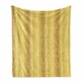 thumbnail image 1 of Mustard Soft Flannel Fleece Throw Blanket, Repeating Pattern of Golden Yellow Tone Abstract Swirls, Cozy Plush for Indoor and Outdoor Use, 50" x 70", Pale Coffee Mustard, by Ambesonne, 1 of 6