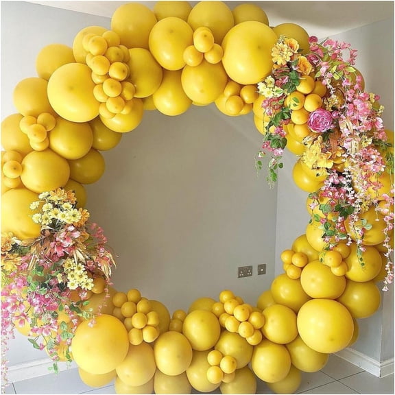 Mustard Yellow Balloons Double Stuffed Yellow KKS1Balloons Garland Different Sizes 18 12 5 Inch Pastel Sunflower Bee Balloon Arch kit for Baby Shower Birthday Daisy Theme Party Decorations