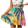 thumbnail image 1 of Mustard Yellow Beach Casual Skirt for Women Spandex Floral Graphic Mini Petite Loose Fit Hawaiian Tropical Skirts Women 2025 Clothes 3XL, 1 of 6