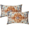 thumbnail image 1 of Mustard Yellow Blue Ethnic Boho Lumbar Pillow Covers 12x20 Inch Bohemian Carpet Vintage Orange Grey Floral Rectangle Throw Pillows Farmhouse Accent Home Decor For Bedroom Couch Sofa Porch Set Of 2, 1 of 6