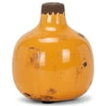 thumbnail image 1 of Mustard Yellow Distressed Marbled Mini 6 x 6 Ceramic Decorative Tabletop Vase, 1 of 1