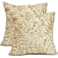 thumbnail image 1 of Mustard Yellow Floral Pillow Covers 16x16 Set of 2 Botanical Print Vintage Spring Flower Plant Cream Decorative Throw Pillow Cases Outdoor Farmhouse Cushion Covers Decor for Sofa Couch Bed, 1 of 6