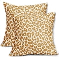 thumbnail image 1 of Mustard Yellow Leopard Print Pillow Covers 18x18 Set of 2 Cheetah Animal Pattern Chinoiserie Decorative Outdoor Pillowcases Rustic Farmhouse Zipper Throw Cushion Case Decor for Home Couch Sofa Bed, 1 of 6