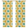 thumbnail image 1 of Mustard Yellow Teal Sunburst Pattern Tulle Curtains For Living Room Chiffon Sheer Voile Kitchen Bedroom Curtain Drapes, 1 of 5