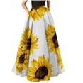 thumbnail image 1 of Mustard Yellow Women Beach Formal Prom Party Gowns Evening Vacation Skort for Women Floral Graphic Maxi Long Loose Fit Boho Hawaiian High Waisted Tropical Skirt 2025 L, 1 of 3