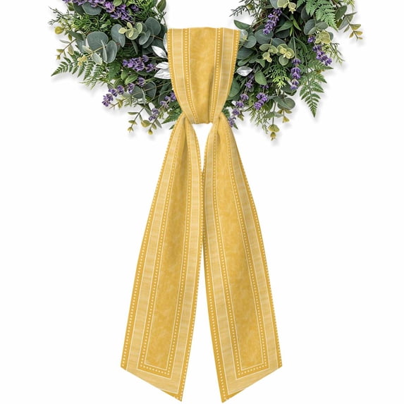 Mustard Yellow Wreath Sash for Front Door 4.5