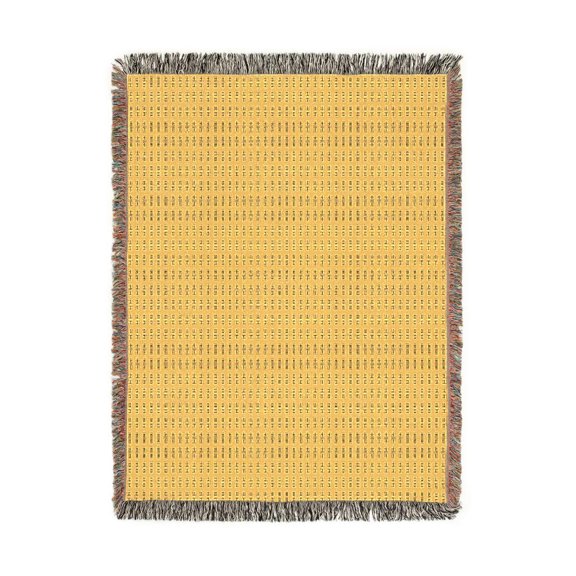 Mustard Yellow and Black Geometric Triangle Woven Blanket, 100% Cotton, Minimalist Style for Sofa or Bed
