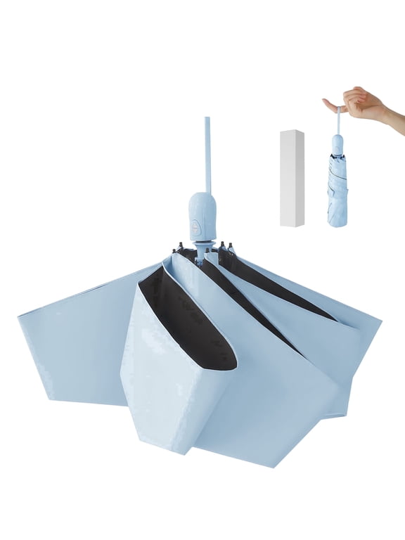 Compact Travel Umbrella, Auto Open and Close, UPF 50+, 7.8 oz,Light Blue
