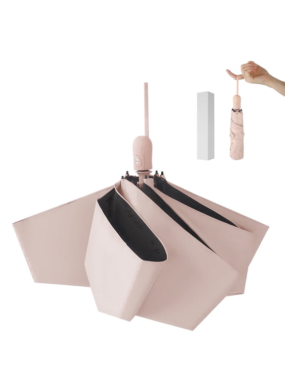 Compact Sun Umbrella, UPF 50+ UV Protection, Pink,Ultralight 7.8 oz travel umbrella with one-touch open/close for sun and rain; compact for purses, commuting, and trips.