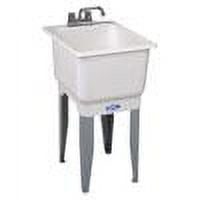 Mustee 12C Utilatub Combo 18 in. x 23.5 in. x 33 in. Co-Polypure Floor Mount Laundry Tub White