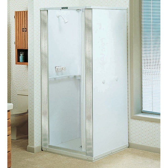Mustee 140 36-in x 36-in Free Standing Shower Stall with Base and Wall ...