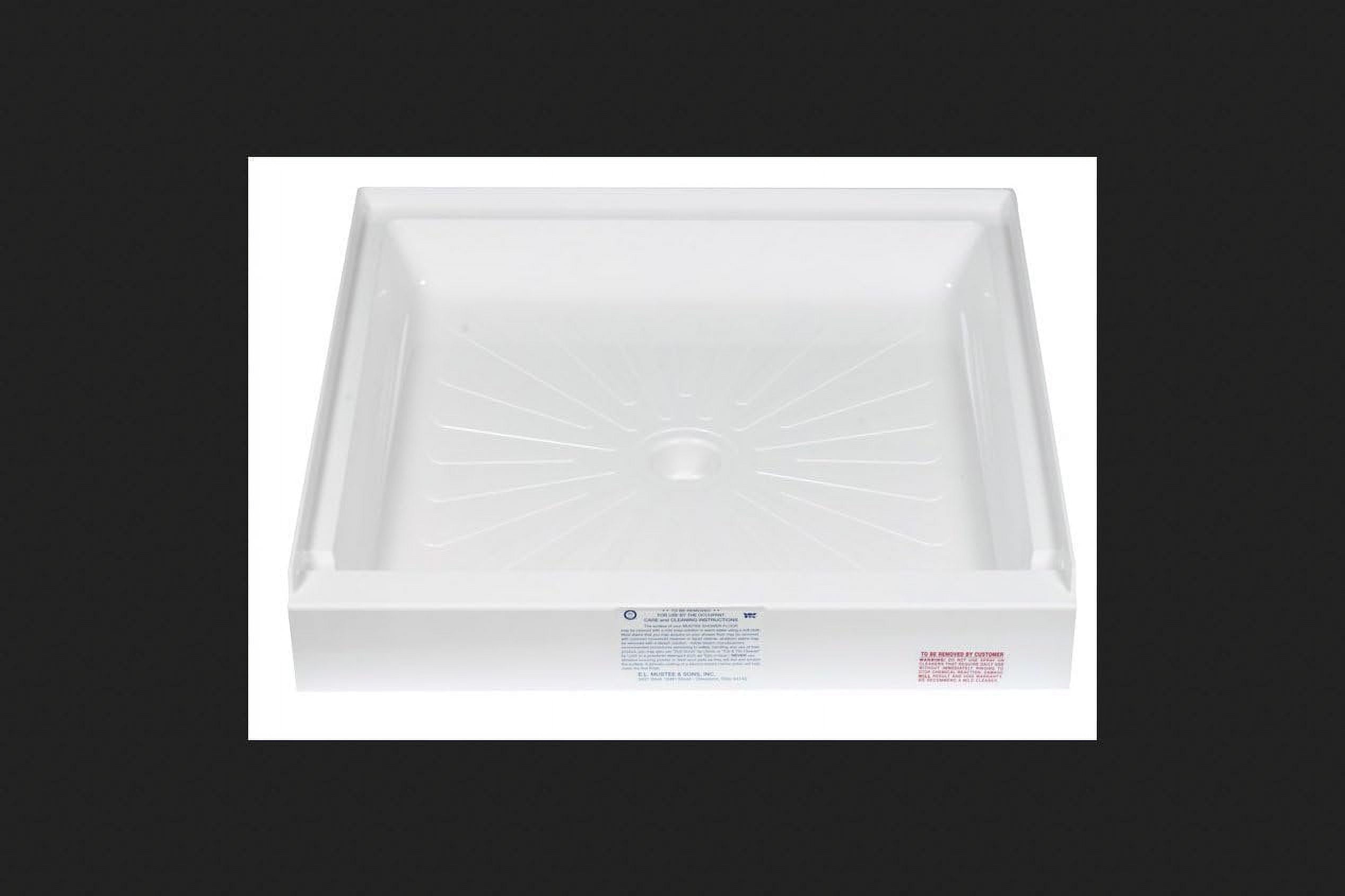 Mustee Durabase Fiberglass Shower Floor Square 32" X 32" White