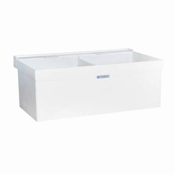Laundry Tub 24 in x 40 in, 2, 2, Wall Mount, Thermoplastic 27W