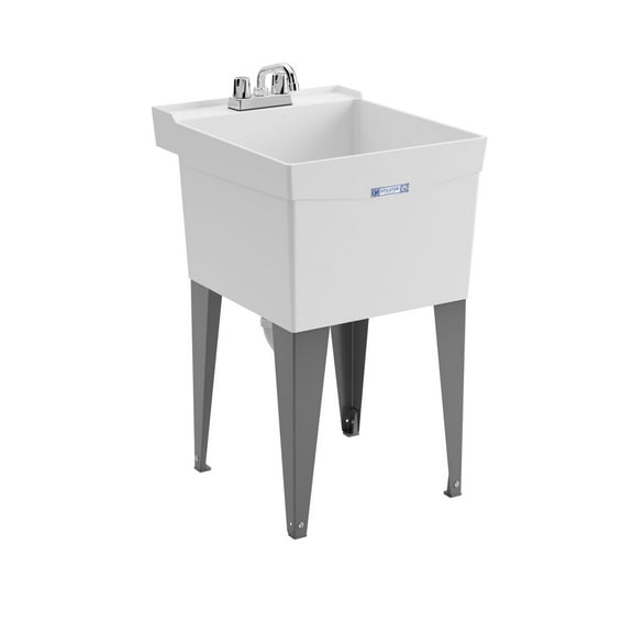 Mustee Utilatub Freestanding 20 in. Laundry Sink/Utility Tub Combo Kit, 6 in. Faucet