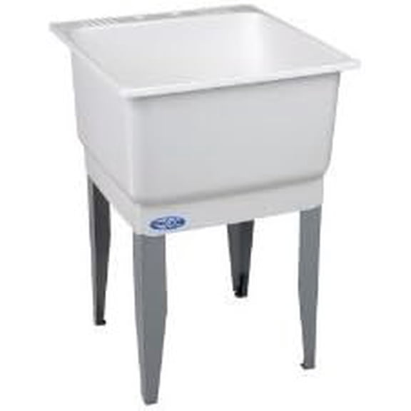 Mustee Utility Sink Single Basin - 20 Gal, Brushed Polypropylene, Rectangular