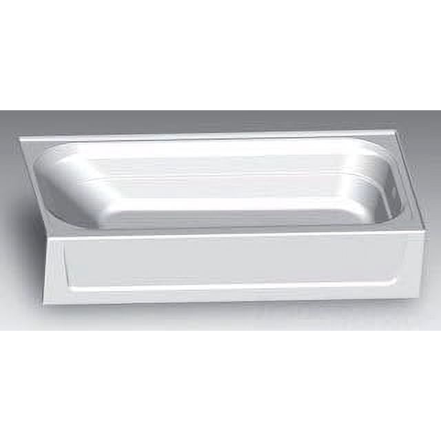 Mustee T6030L Fiberglass Rectangular Alcove Bathtub with Left-Hand ...