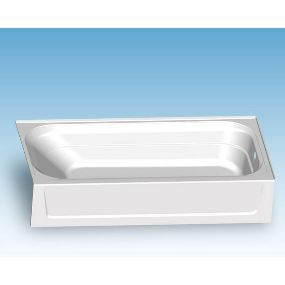 Mustee Rectangular Alcove Bathtub T6030R - Fiberglass, Right-Hand Drain - 60" x 30", White