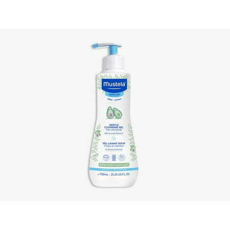Mustela Baby Gentle Cleansing Gel - Baby Hair & Body Wash - with Natural Avocado fortified with Vitamin B5 - Biodegradable Formula & Tear-Free – 16.90 fl. oz.