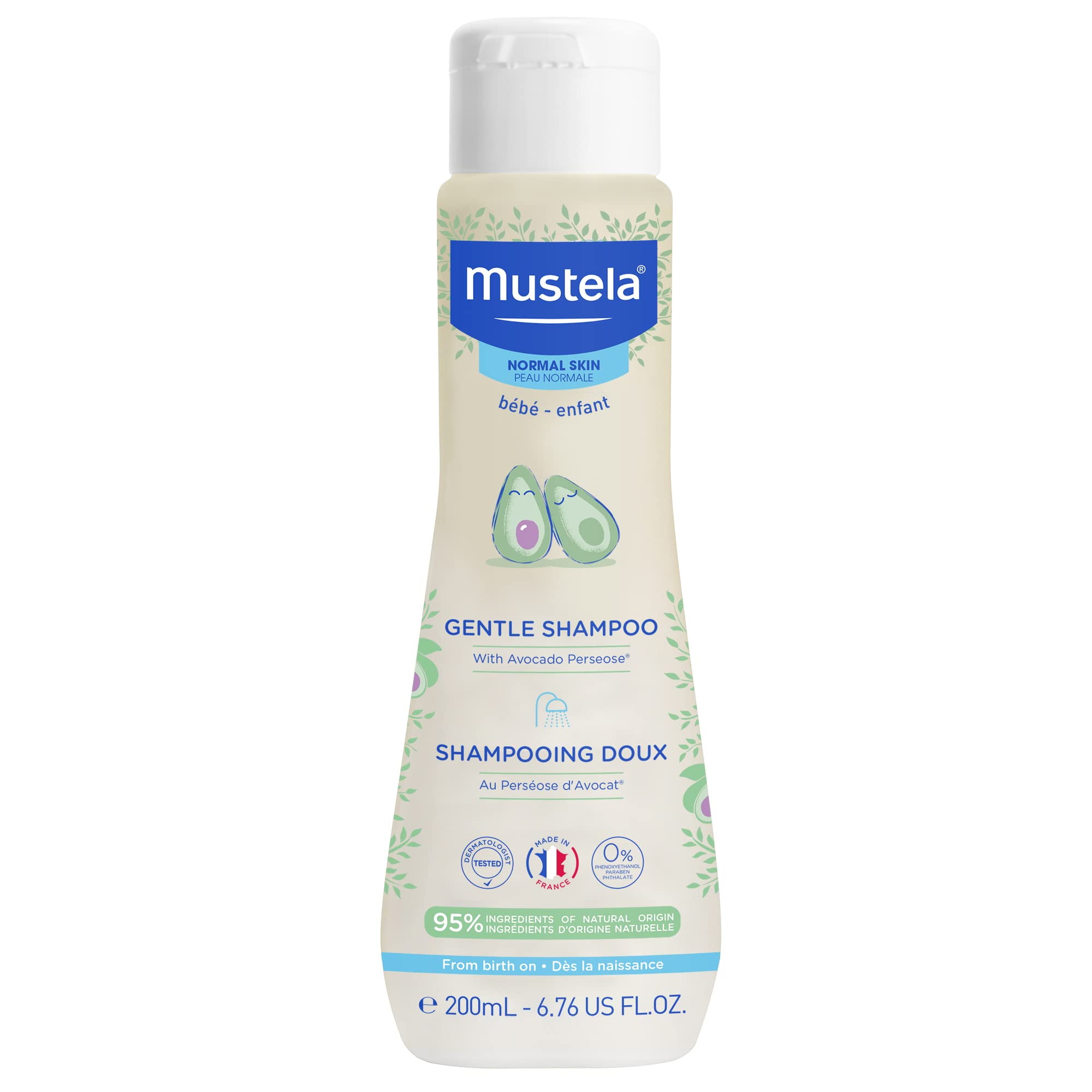 Mustela Baby Gentle Shampoo with Natural Avocado - Hair Care for Kids of all Ages \u0026 Hair Types - Tear-Free \u0026 Biodegradable Formula - 6.76 fl. oz. C3