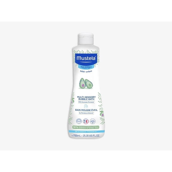 Mustela Baby Multi-Sensory Bubble Bath with Natural Avocado – Biodegradable Formula - 6.76 fl. oz.
