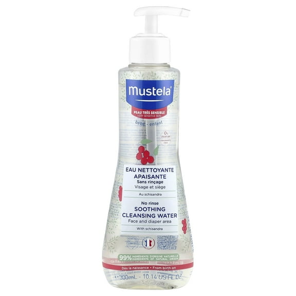 Mustela No Rinse Soothing Cleansing Water (Face & Diaper Area) - For Very Sensitive Skin 300ml/10.14oz