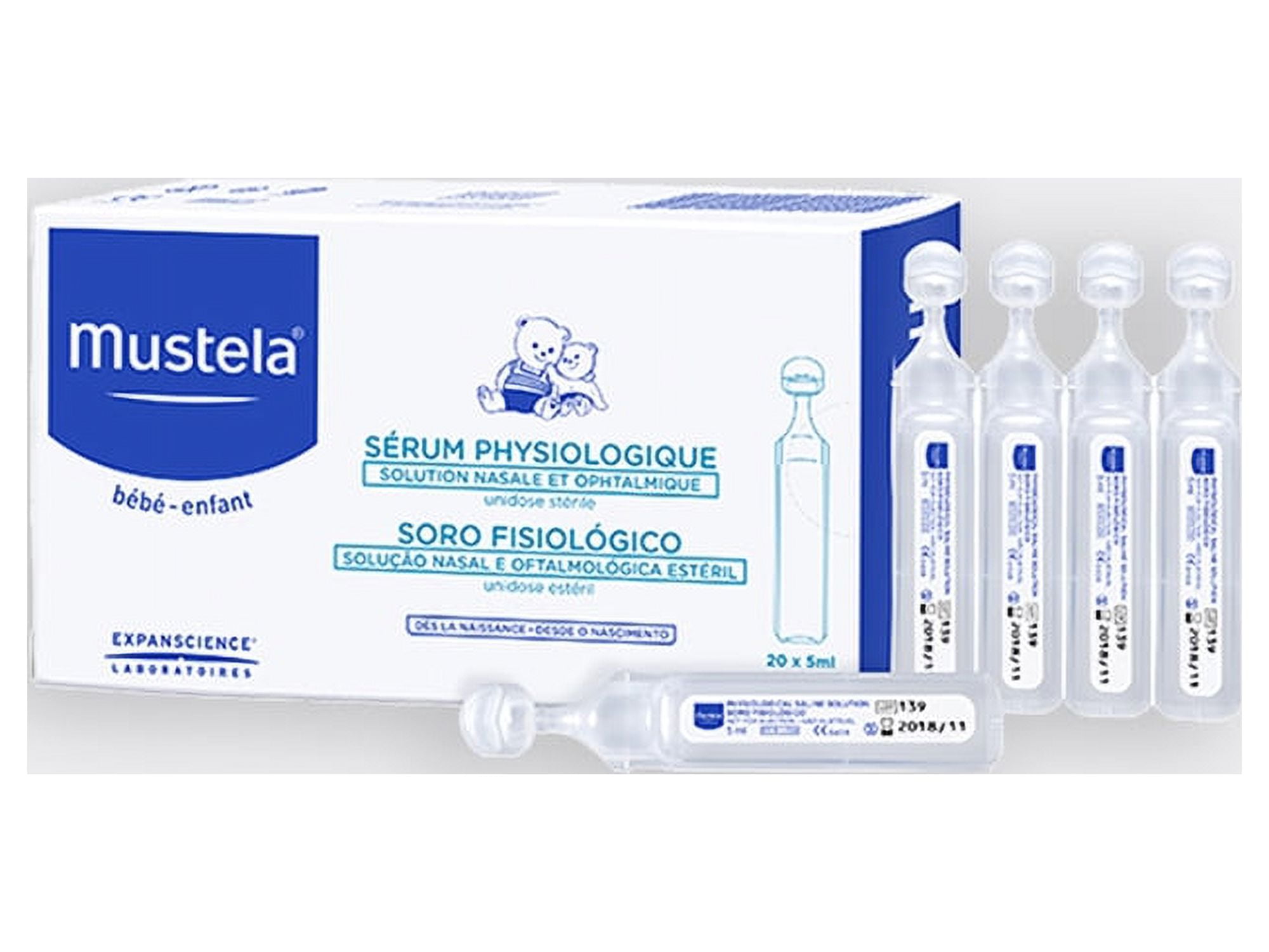 Mustela Serum Physiologique Baby Nose and Eye Cleaning 20 x 5 ml Vial 