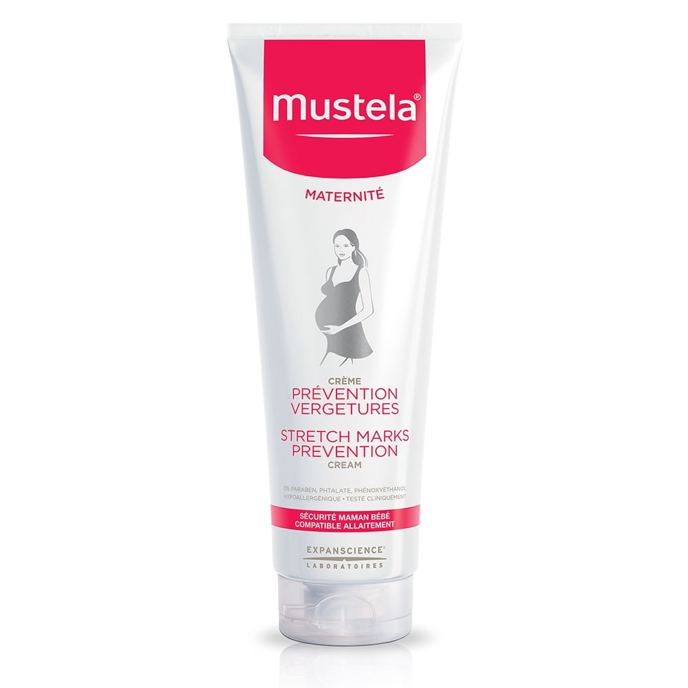 Mustela Stretch Marks Prevention Cream, Pregnancy Skin Care, with Natural Avocado Peptides, 8.45 Oz.