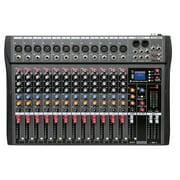 Mustrod 12 Channel Professional Audio Mixer Digital Bluetooth Sound Board Live Studio Power Mixing