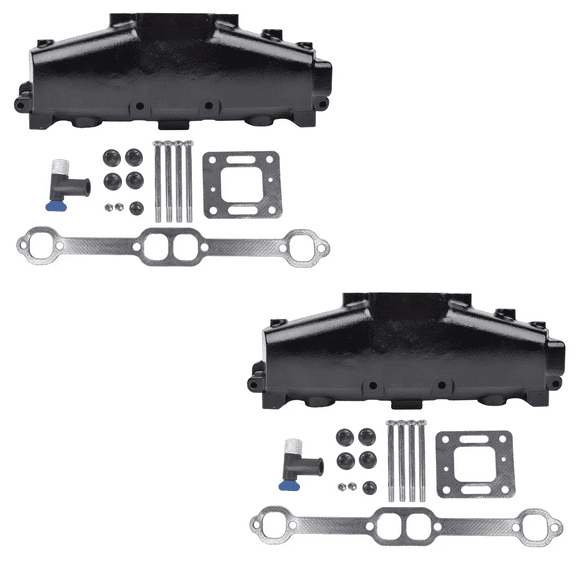 Mustrod 2* Exhaust Manifold for Mercruiser GM Chevy Marine 5.0L 5.7L 6.2L V8 305 350 377 CID 1983-2002
