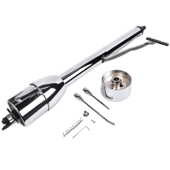 Mustrod 30" Street /Hot Rod Chrome Tilt Steering Column R91001C-30" Floor Shift with Adapter No Key
