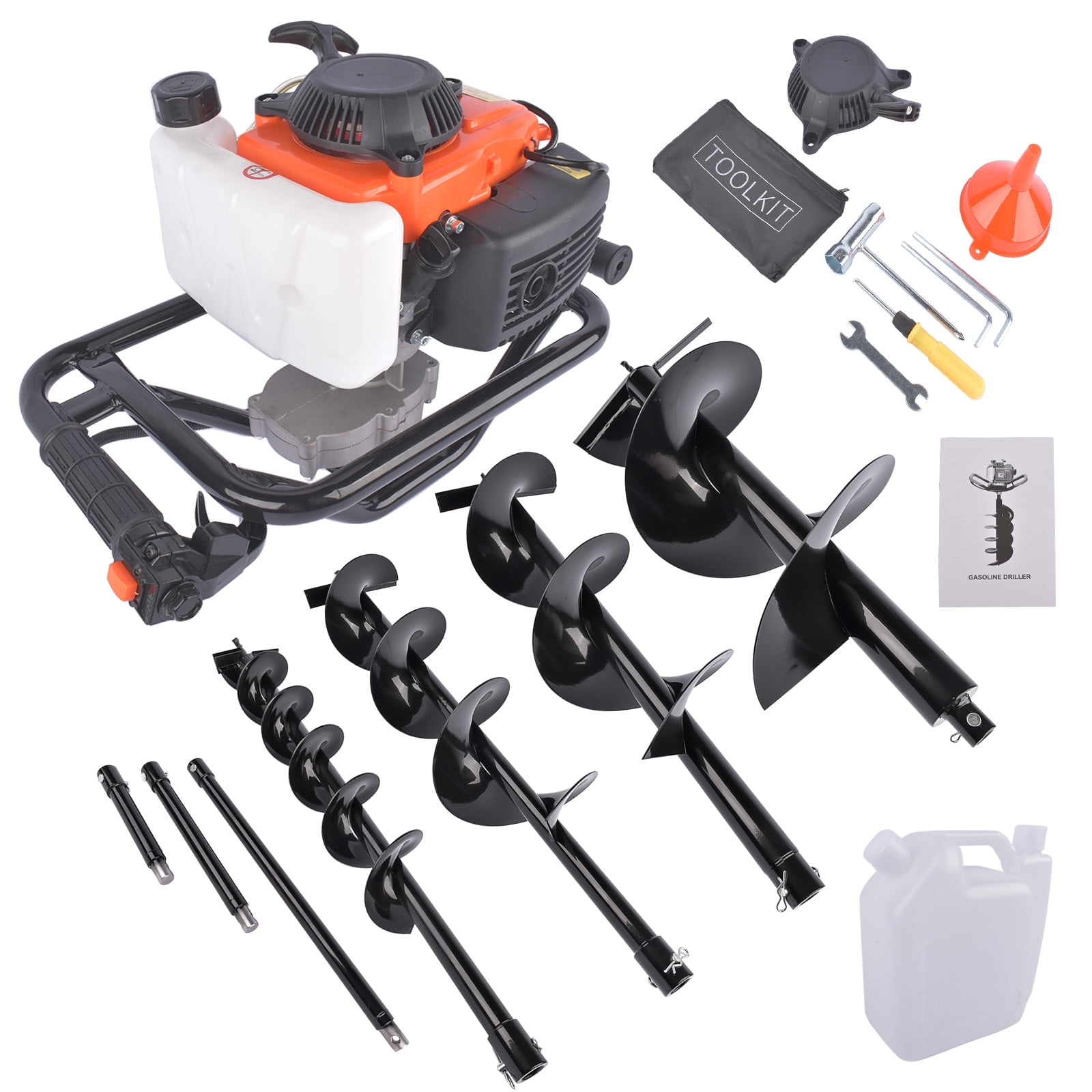 Mustrod 72CC Gas Powered Post Hole Digger Earth Auger Borer Ground ...