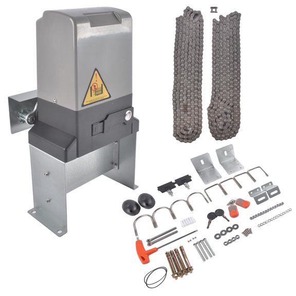 Mustrod Automatic Sliding Gate Opener 3300LBS Electric Door Operator w/ Infrared Sensors & 2 Remote Controls