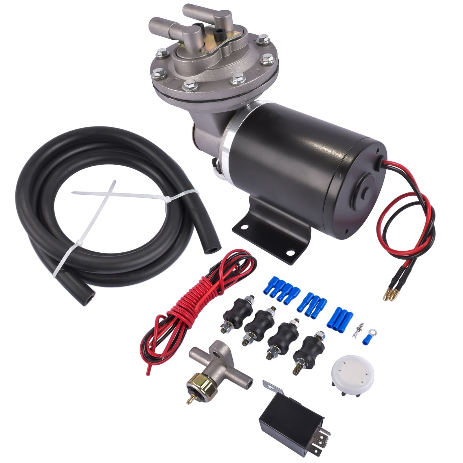 Mustrod Electric Vacuum Pump Kit 12 Volt with Mounting Hardware for Brake Booster 18" to 22" 28146