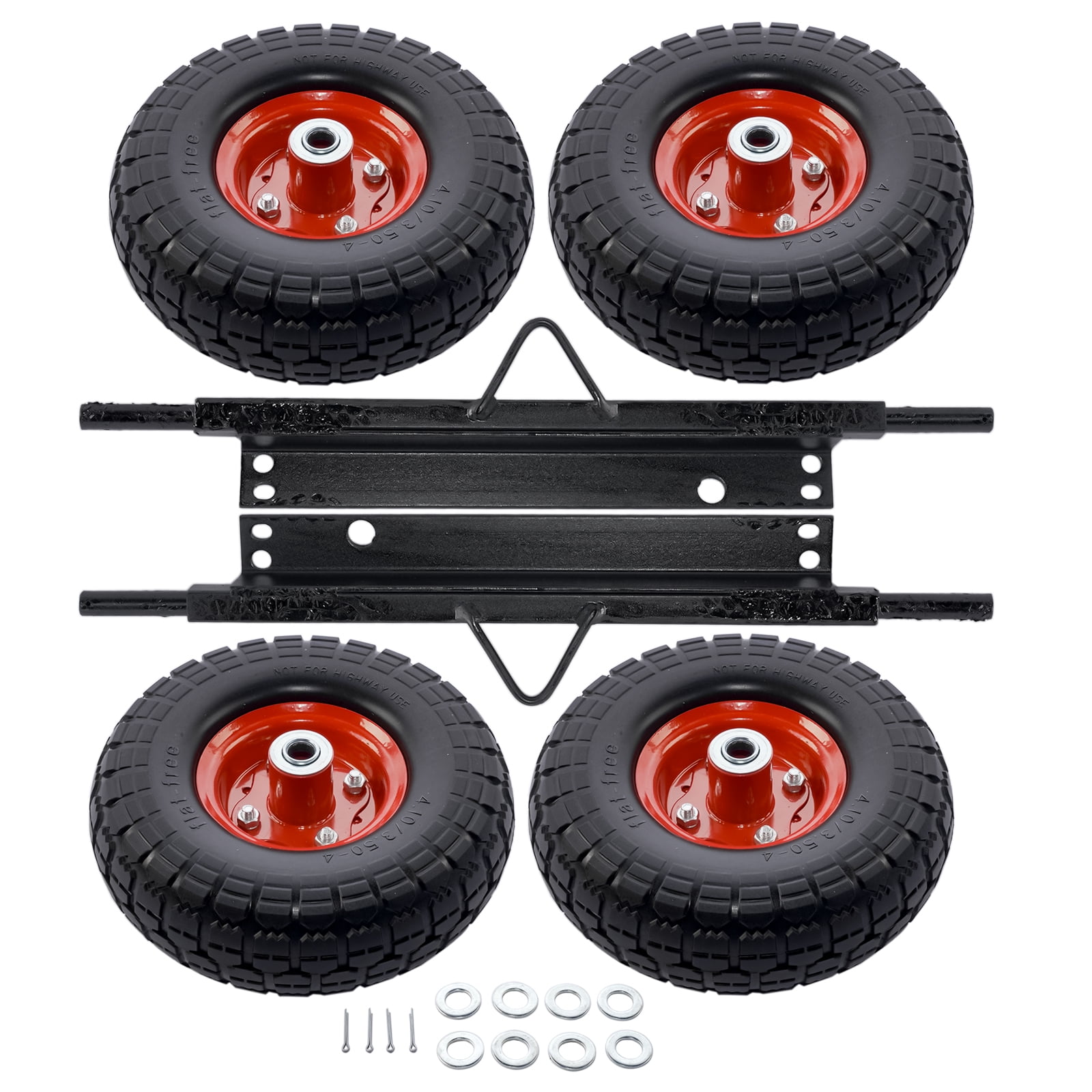 All-Terrain Rad-Set Für Honda EU3000is Generator – 4 Solide Never-Flat Reifen, Schwerlastlager, Inkl. Montagematerial