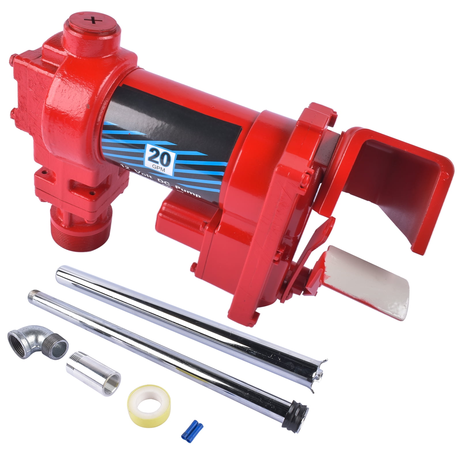 Mustrod Fuel Transfer Pump 12V DC 20GPM with Fuel Line for Gasoline Diesel Kerosene Car Truck Tractor