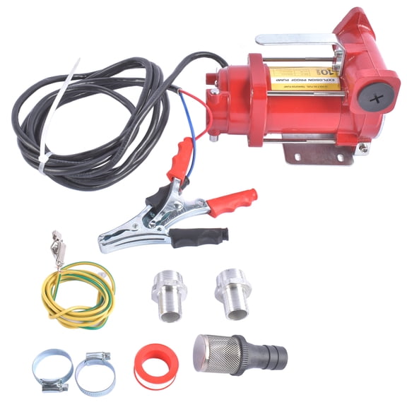 Mustrod High Flow 10 GPM 12V DC Fuel Transfer Pump Red for Trucks Tractors Transfer of Gasoline Diesel Kerosene