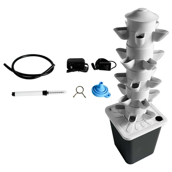 Mustrod Hydroponic Growing System 25-Plants Indoor Vertical Tower Garden Planter with Pump Water Tank