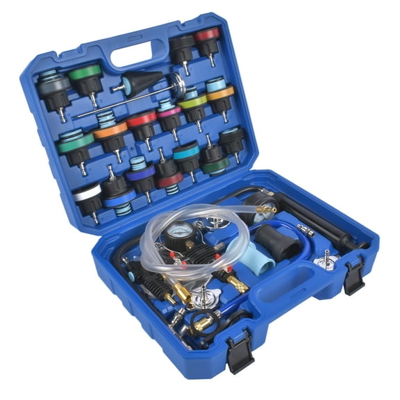 Mustrod Radiator Cooling System Tester Kit Pressure 31pcs Master Coolant Vacuum Refill Kit with 23 Radiator Adapters