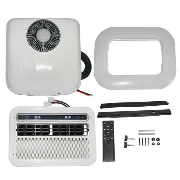 Mustrod White 12V Truck Air Conditioner RV Rooftop 1600W Electric Parking AC Unit for Camping Caravan