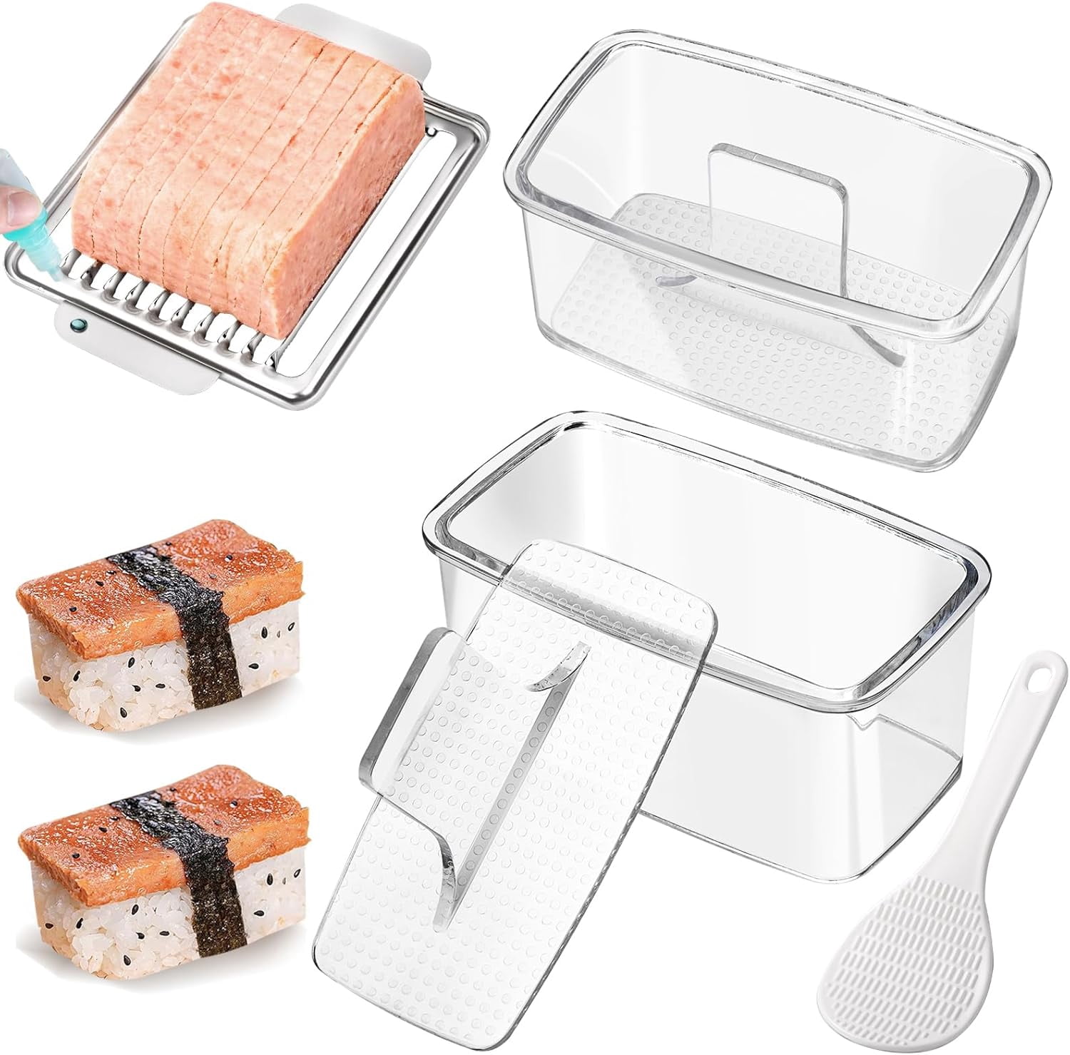Musubi Press Mold Kit, 2-Pack Clear Rice Mold with Stainless Steel 304 ...