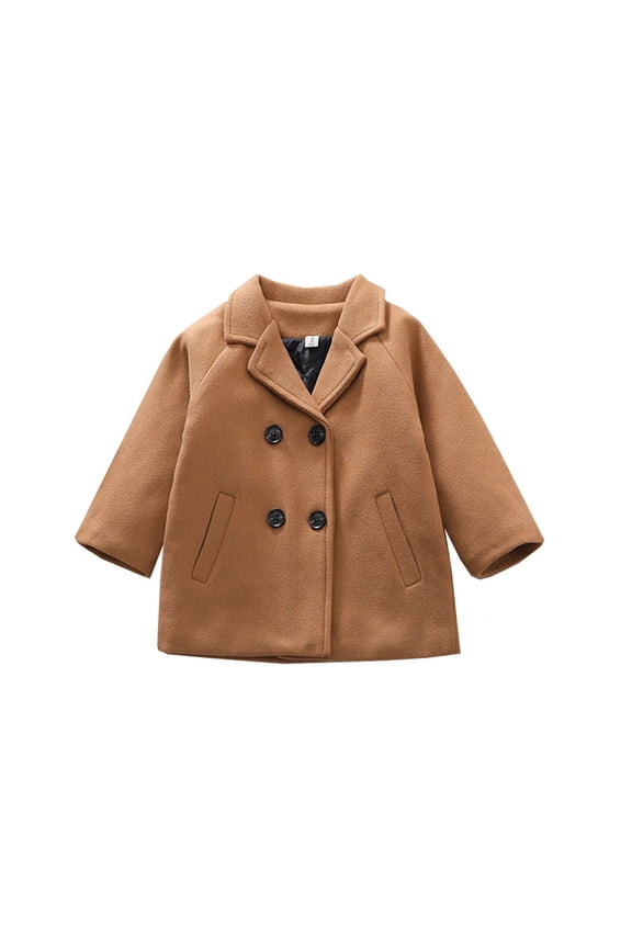 2-7Years Infant Kids Baby Boys Outerwear Coats Solid Wool Blends Spring Autumn Jacket