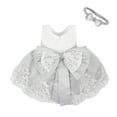 thumbnail image 1 of Musuos 2pcs Newborn Baby Girl Dress Lace Princess Tutu Party Dress + Headband Outfits, 1 of 6
